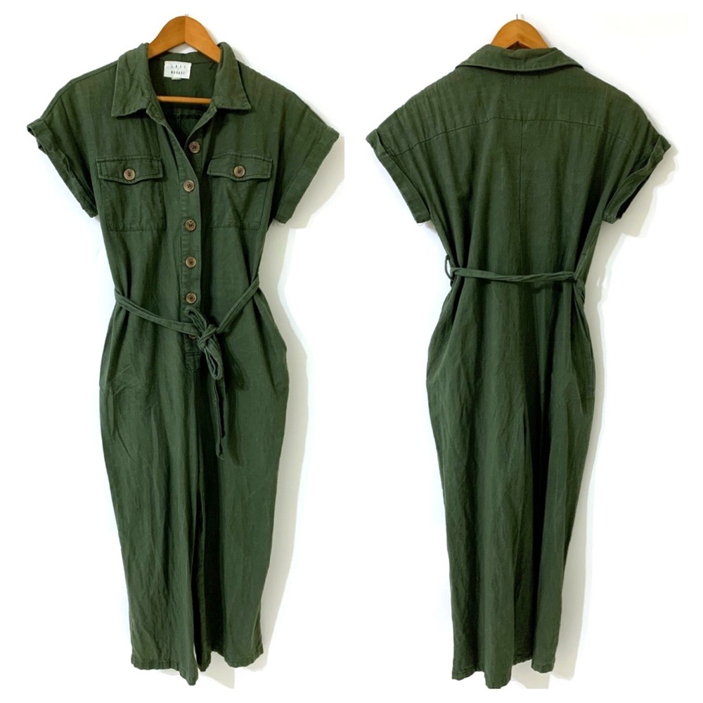 Anthropologie Green Jumpsuit